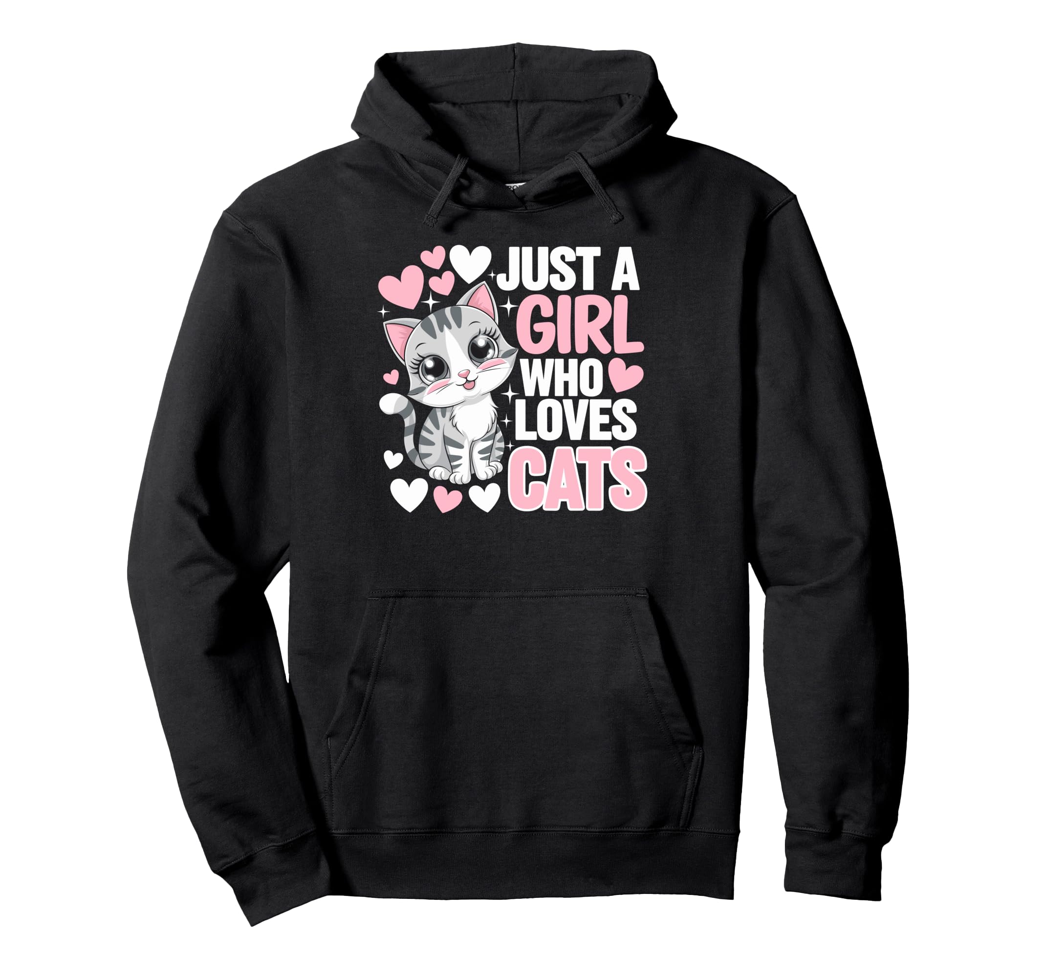 Just Who Loves Cats Funny Kitten Lover Hoodie - Minimalist Print Unisex - T-Shirt, Sweatshirt, Hoodie