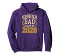 Senior Dad Class 2026 Purple Yellow Hoodie - Minimalist Print Unisex - T-Shirt, Sweatshirt, Hoodie