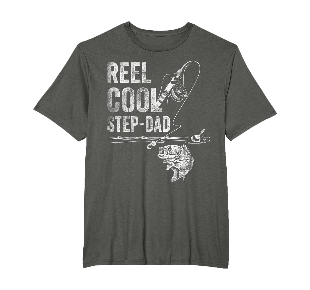 Reel Step Dad Fish Fishing Fathers Day T-Shirt - Graphic Print for Adults - T-Shirt, Sweatshirt, Hoodie