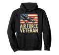Air Force Veteran Us American Flag Dad Hoodie - Minimalist Print Men Women - T-Shirt, Sweatshirt, Hoodie