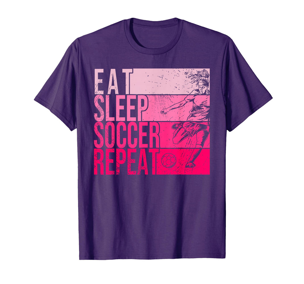 Eat Sleep Soccer Repeat Funny T-Shirt - Custom Art Print for Adults - T-Shirt, Sweatshirt, Hoodie