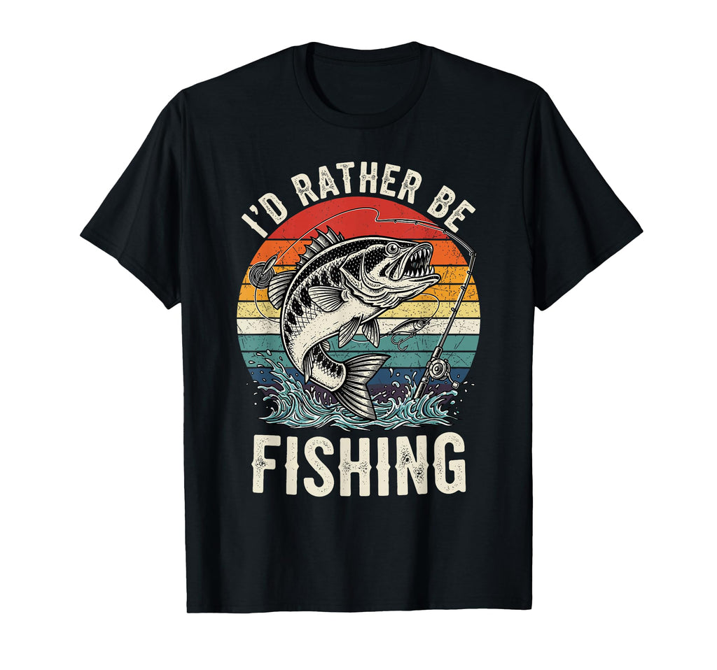 Id Rather Be Fishing Bass Dad T-Shirt - Minimalist Print for Adults - T-Shirt, Sweatshirt, Hoodie