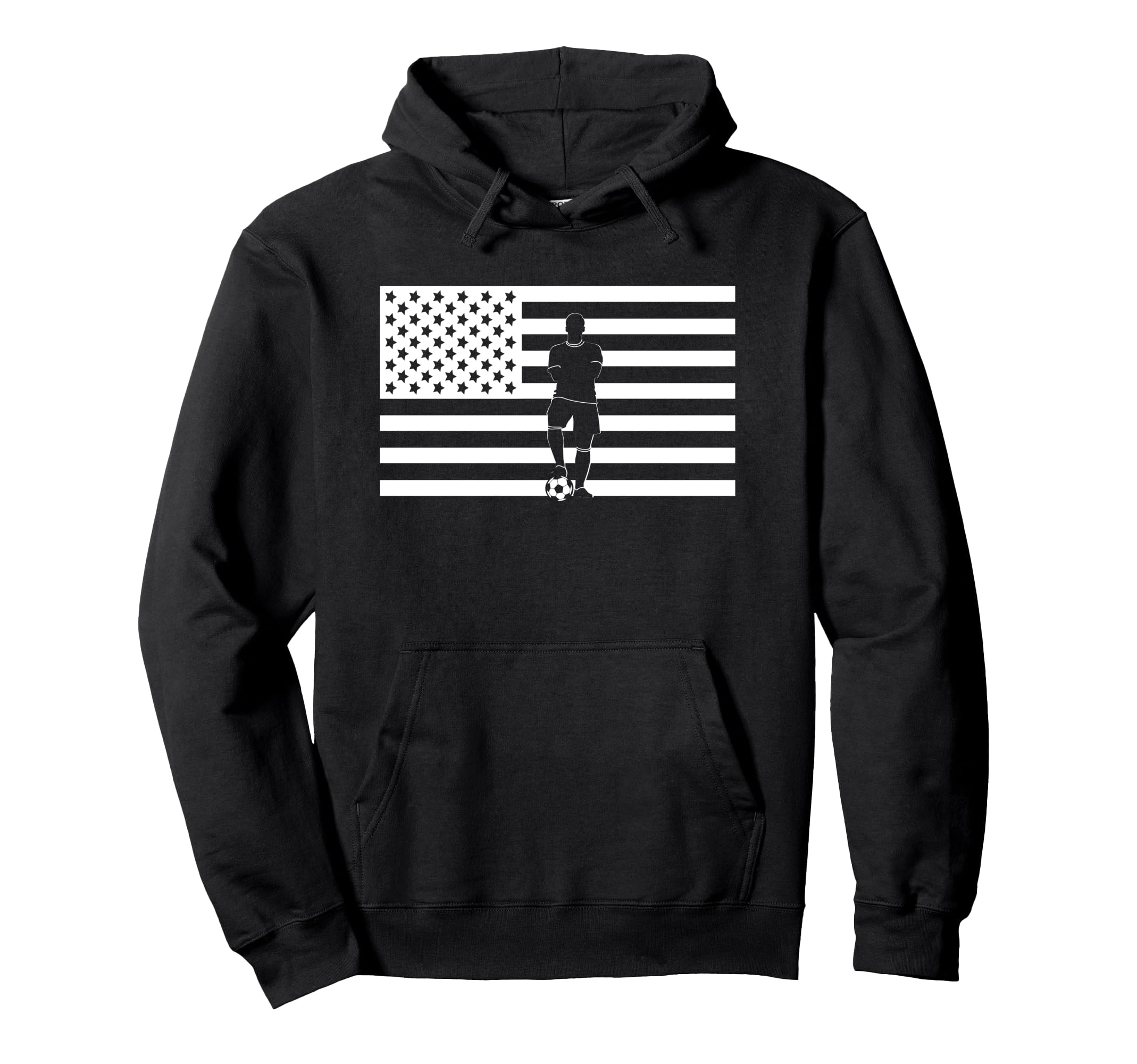 American Flag Soccer Soccer Hoodie - Fun Novelty Design Unisex - T-Shirt, Sweatshirt, Hoodie