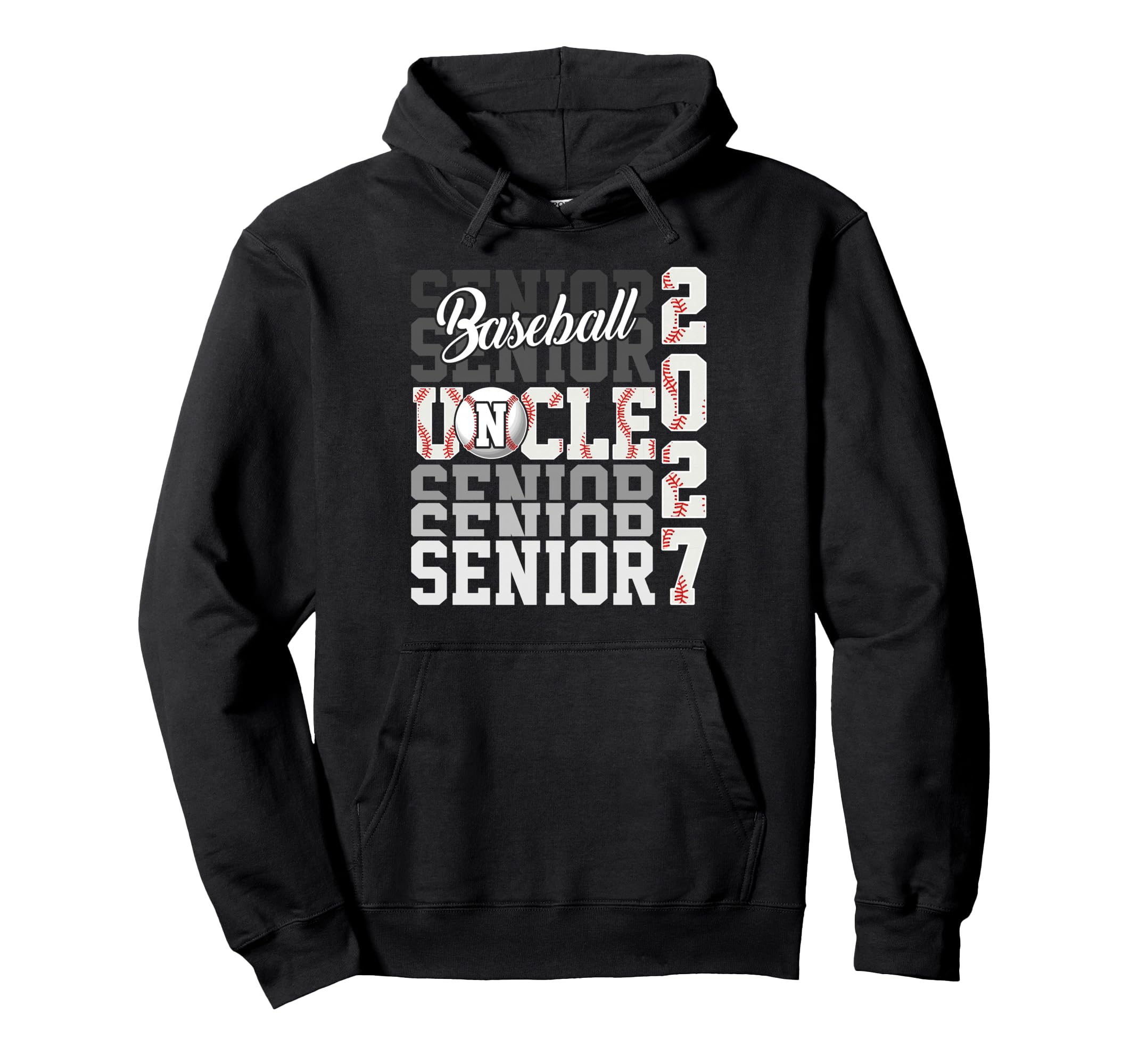 Senior 2027 Baseball Uncle Proud Family Hoodie - Graphic Print Unisex - T-Shirt, Sweatshirt, Hoodie