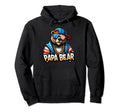 Papa Bear Fathers Day Gift Patriotic Hoodie - Novelty Apparel Men Women - T-Shirt, Sweatshirt, Hoodie