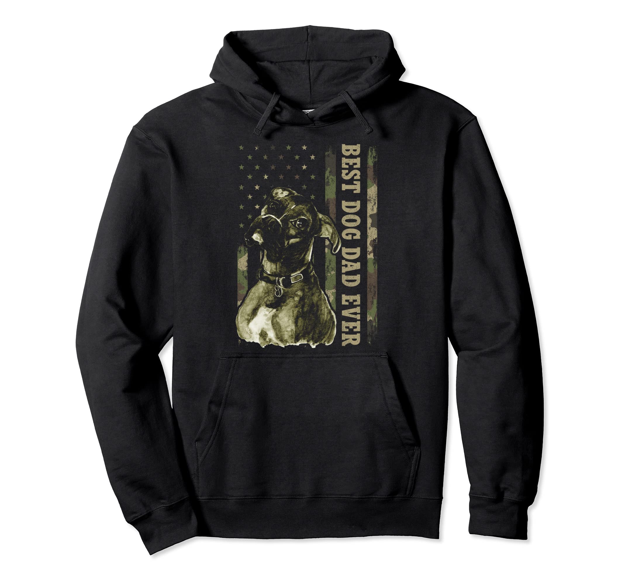 Best Boxer Dad Ever Camouflage American Hoodie - Fun Novelty Design Unisex - T-Shirt, Sweatshirt, Hoodie