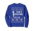 Shes Golfing Golfing Husband Golf Dad Sweatshirt - Minimalist Print Unisex - T-Shirt, Sweatshirt, Hoodie