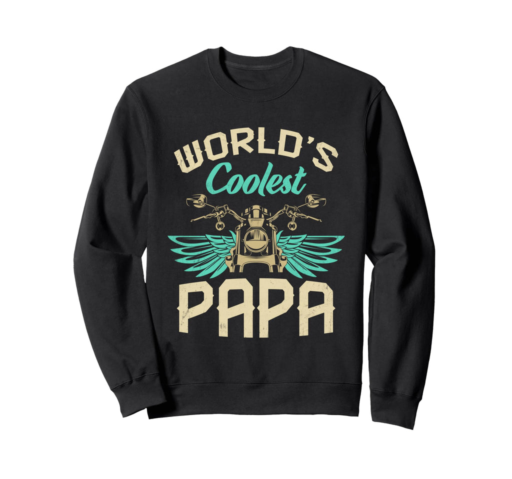 Worlds Coolest Papa Motorcycle Sweatshirt - Streetwear Style for Adults - T-Shirt, Sweatshirt, Hoodie