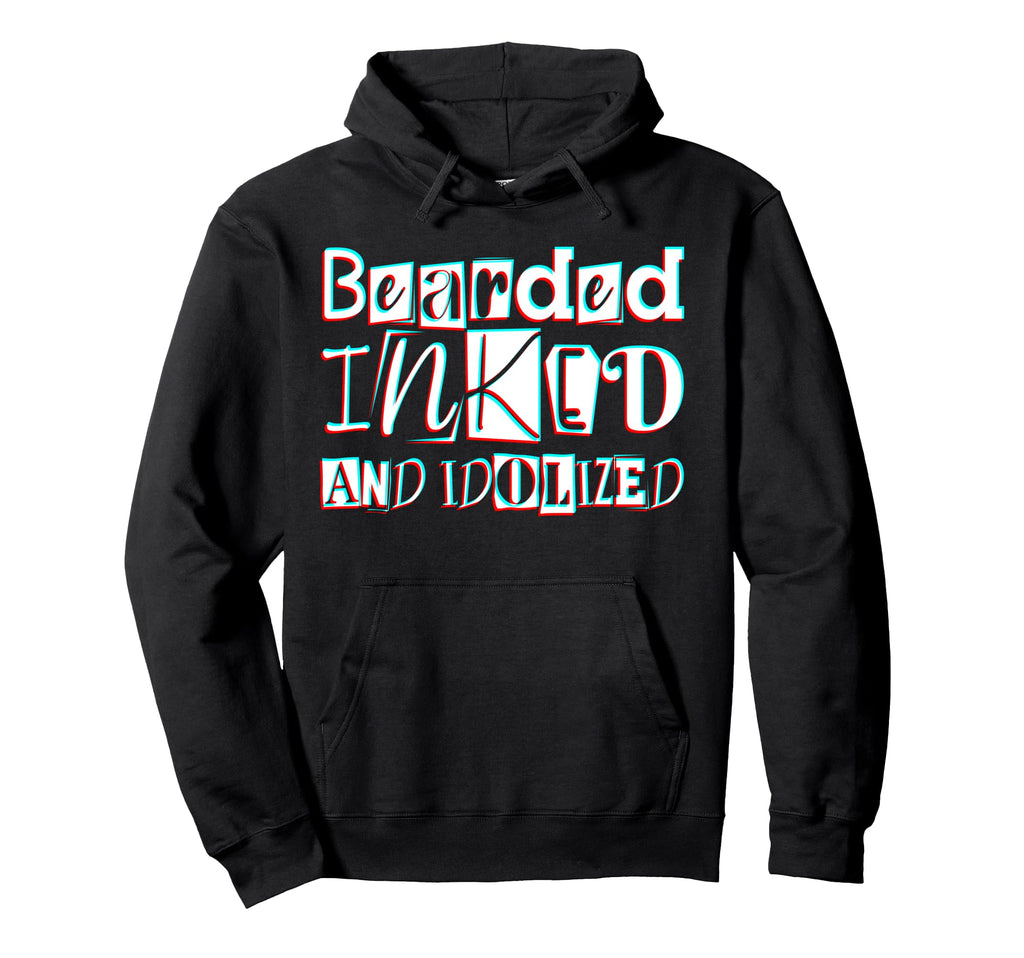 Bearded Inked And Awesome Tattooed Dad Hoodie - Trendy Graphic Men Women - T-Shirt, Sweatshirt, Hoodie
