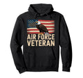 Air Force Veteran Us American Flag Hoodie - Casual Everyday Wear Unisex - T-Shirt, Sweatshirt, Hoodie