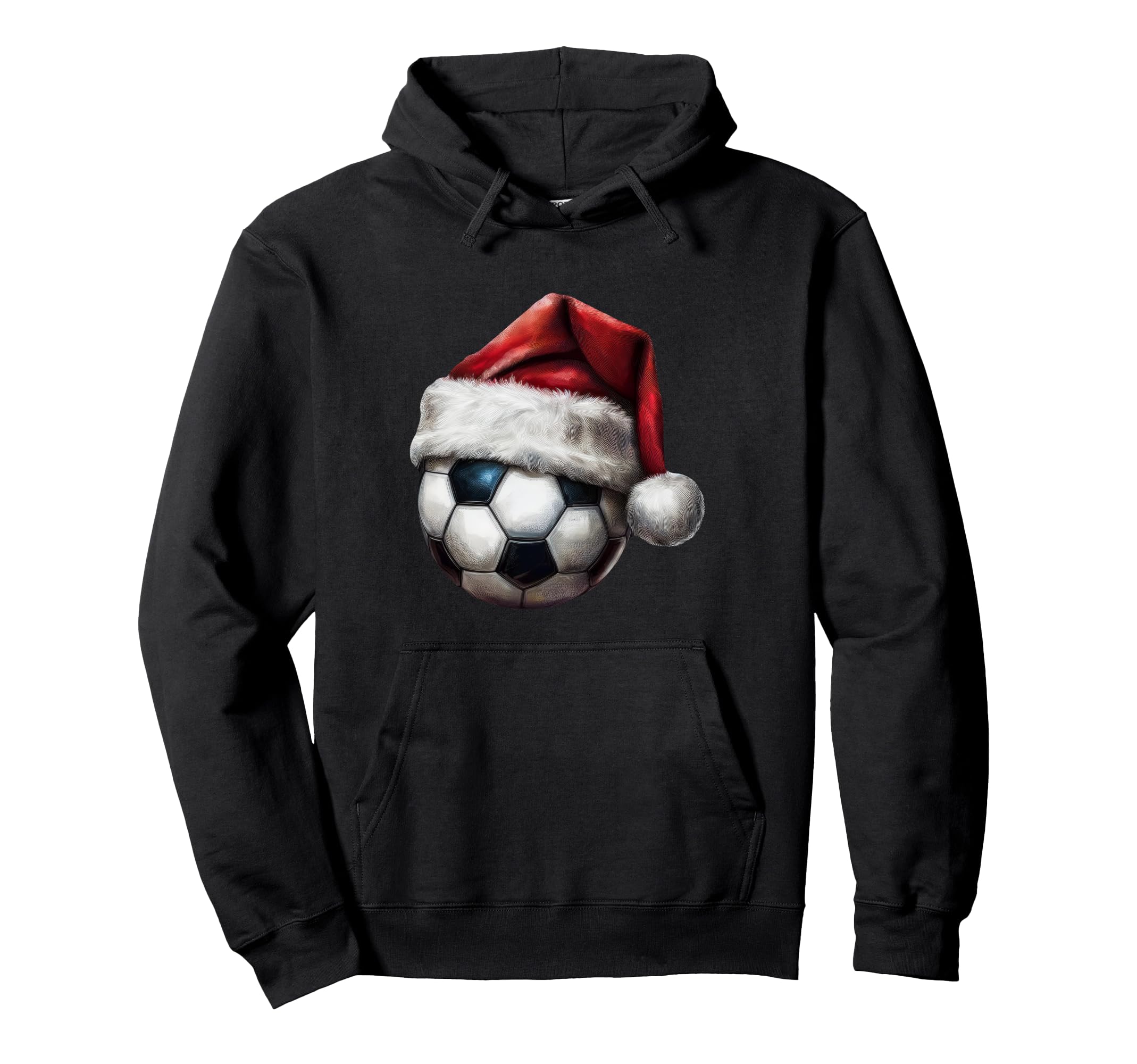 Soccer Ball Santa Hat Family Matching Pajama Hoodie - Graphic Print Unisex - T-Shirt, Sweatshirt, Hoodie