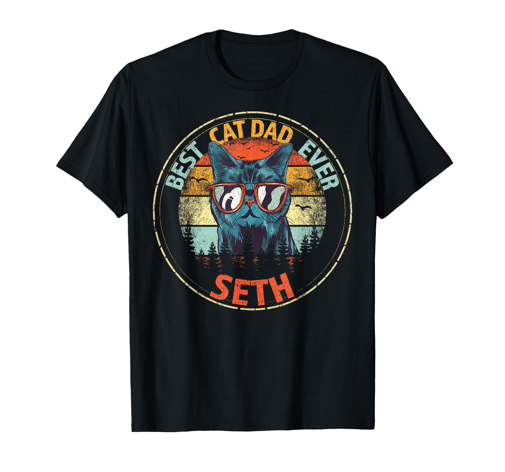 Seth Best Cat Dad Ever Funny Custom T-Shirt - Aesthetic Graphic for Adults - T-Shirt, Sweatshirt, Hoodie
