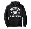 Busy Raising Ballers Baseball Heart Stars Hoodie - Novelty Apparel Unisex - T-Shirt, Sweatshirt, Hoodie