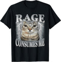 Rage Consumes Me Funny Silly Staring Cat Meme Women - Adult & Kids T-Shirts, Sweatshirts & Hoodies apparel design preview 1