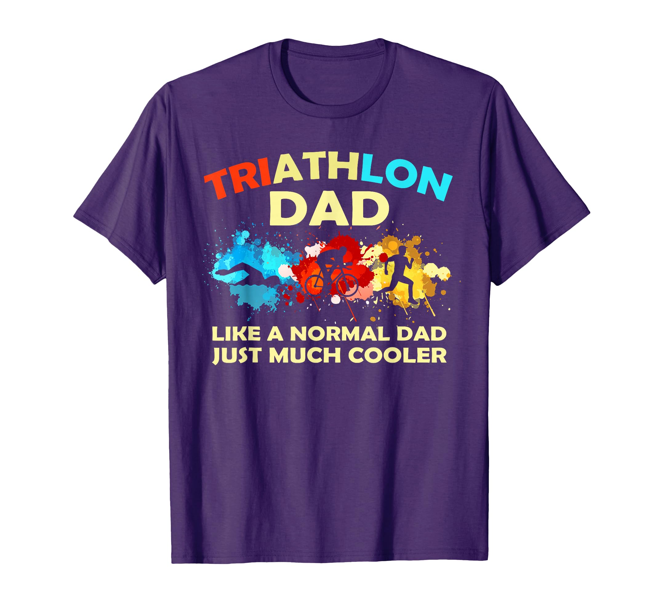 Mens Watercolor Triathlon Dad T-Shirt - Fun Novelty Design Unisex - T-Shirt, Sweatshirt, Hoodie