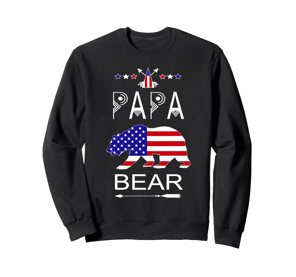 Patriotic Papa Bear Matching Family Sweatshirt - Novelty Apparel Men Women - T-Shirt, Sweatshirt, Hoodie