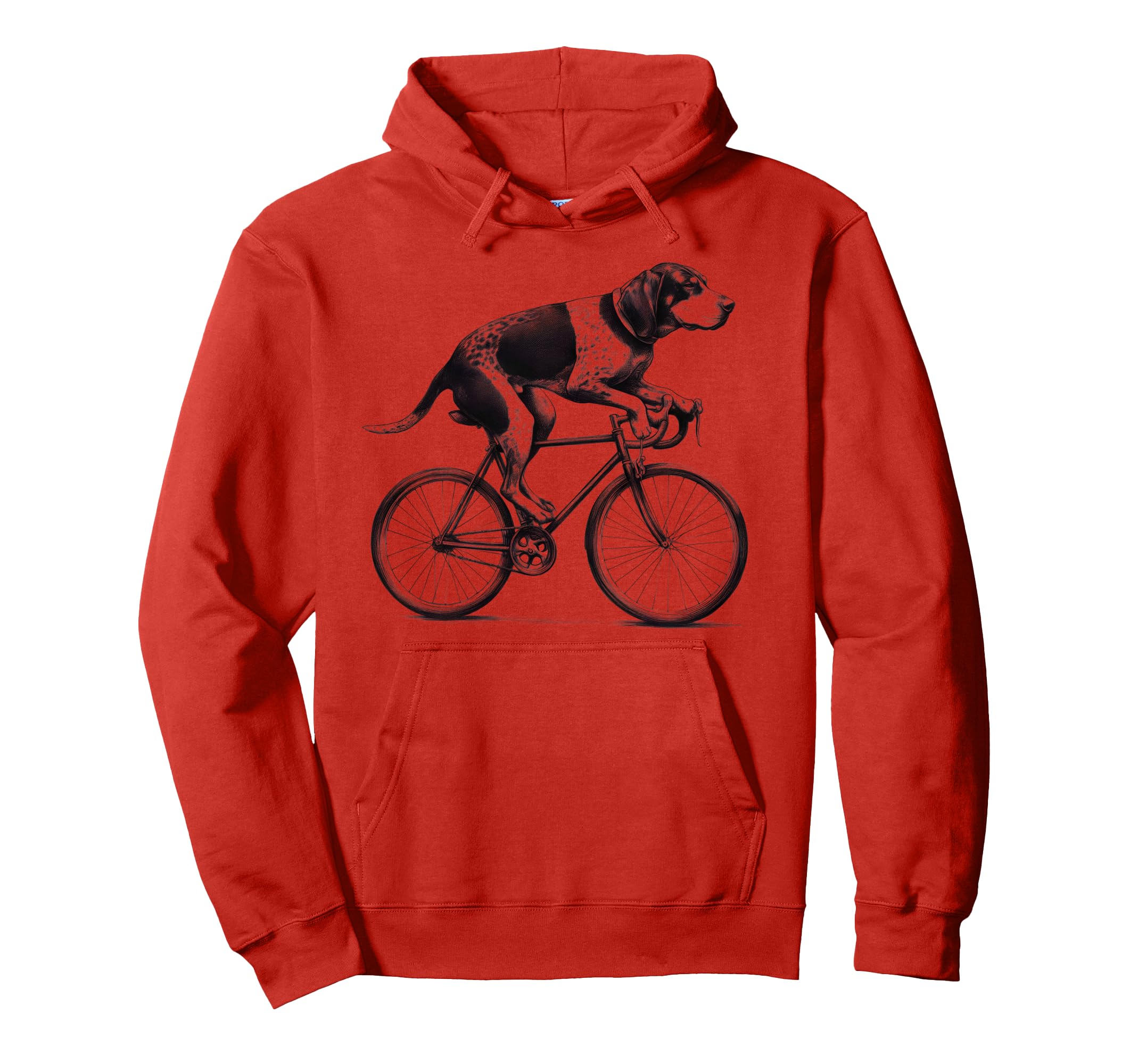 Bluetick Coonhound Dog Riding Bike Bicycle Hoodie - Graphic Print Unisex - T-Shirt, Sweatshirt, Hoodie