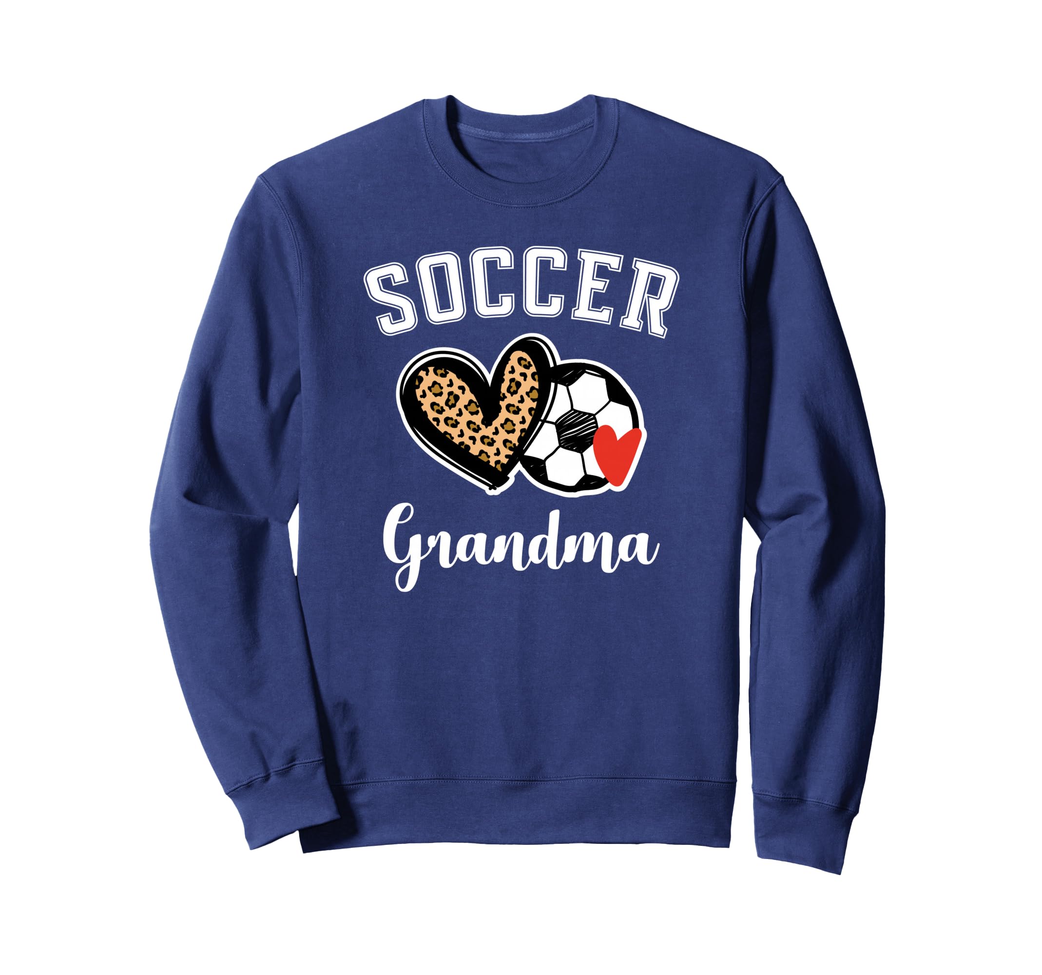 Soccer Grandma Leopard Heart Sweatshirt - Aesthetic Graphic for Adults - T-Shirt, Sweatshirt, Hoodie