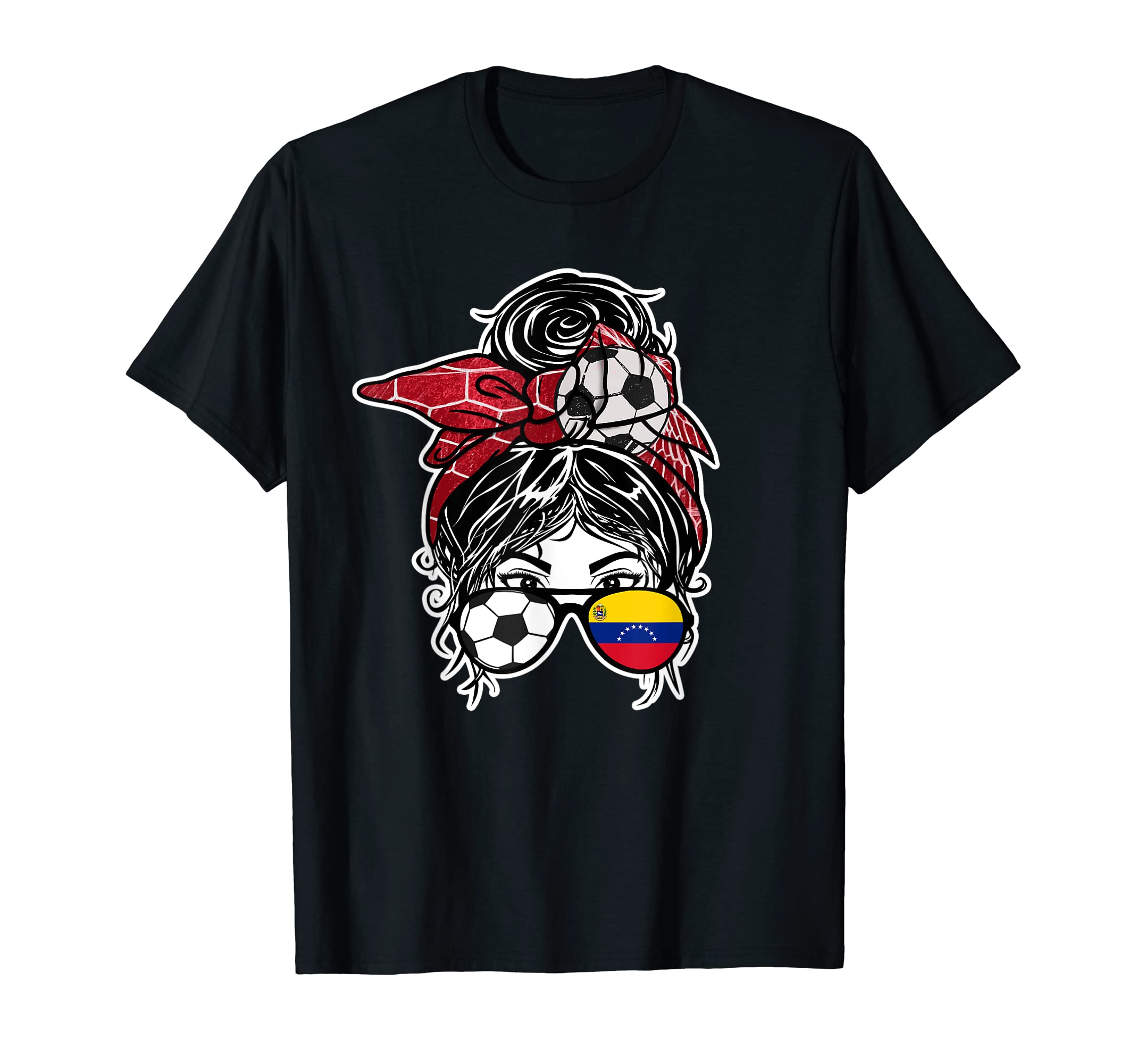 Messy Bun Hair Venezuelan Soccer T-Shirt - Novelty Apparel Unisex - T-Shirt, Sweatshirt, Hoodie