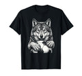 Fierce Holding Ball Fans Line Art T-Shirt - Fun Novelty Design for Adults - T-Shirt, Sweatshirt, Hoodie