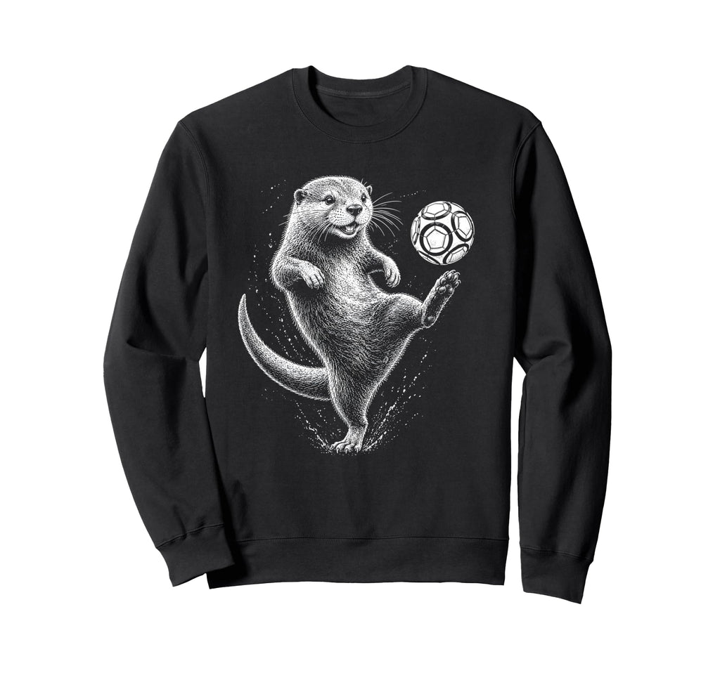 Funny Otter Juggling Soccer Ball Sweatshirt - Graphic Print for Adults - T-Shirt, Sweatshirt, Hoodie