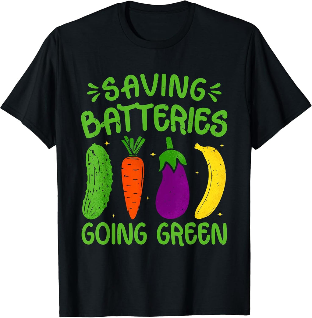 Saving Batteries Going Green Funny Inappropriate - Adult & Kids T-Shirts, Sweatshirts & Hoodies apparel design preview 1