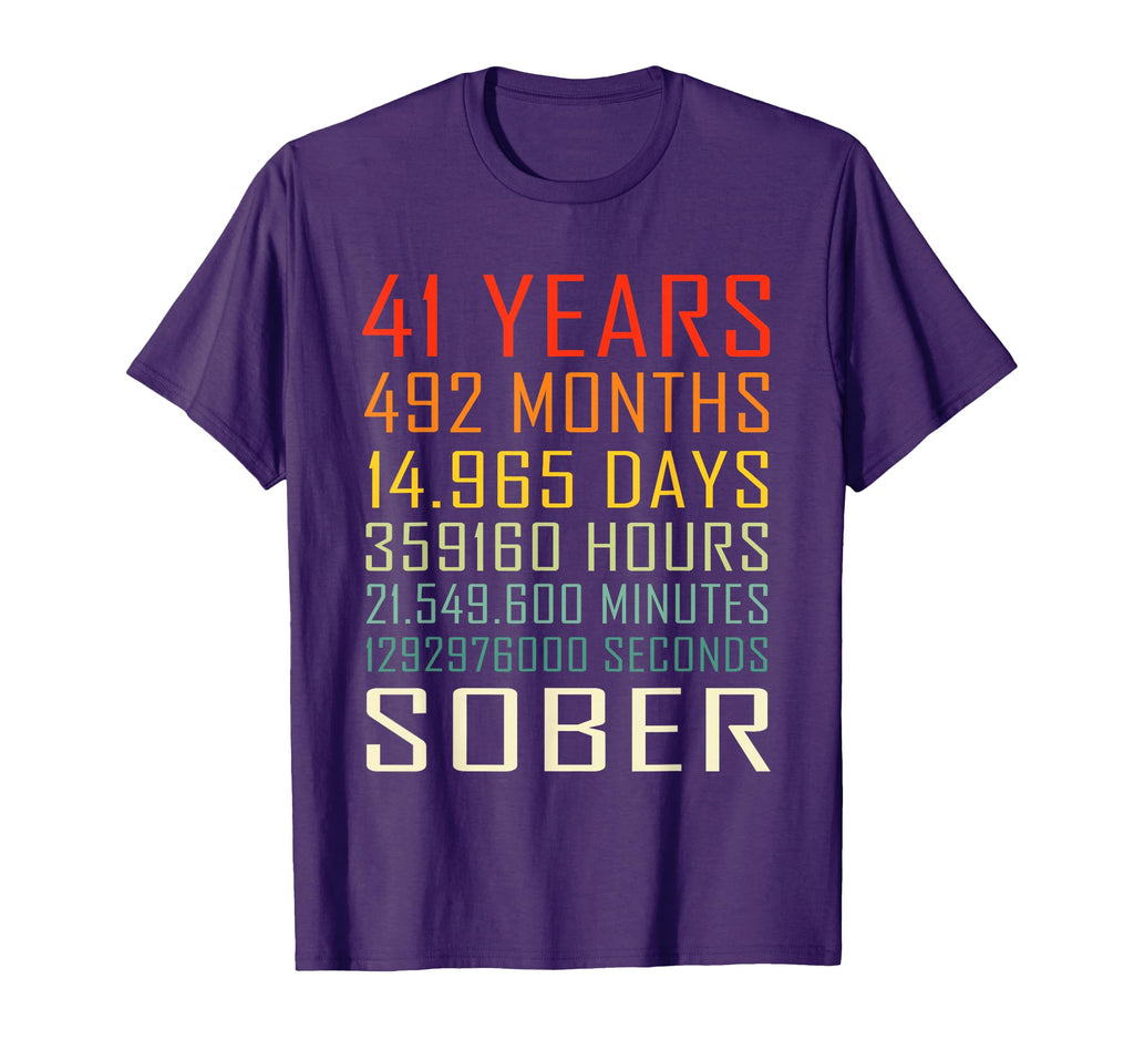 41 Year Sobriety Anniversary 41 T-Shirt - Aesthetic Graphic Men Women - T-Shirt, Sweatshirt, Hoodie