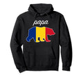 Papa Bear Romania Flag Romanian Roots Hoodie - Trendy Graphic for Adults - T-Shirt, Sweatshirt, Hoodie