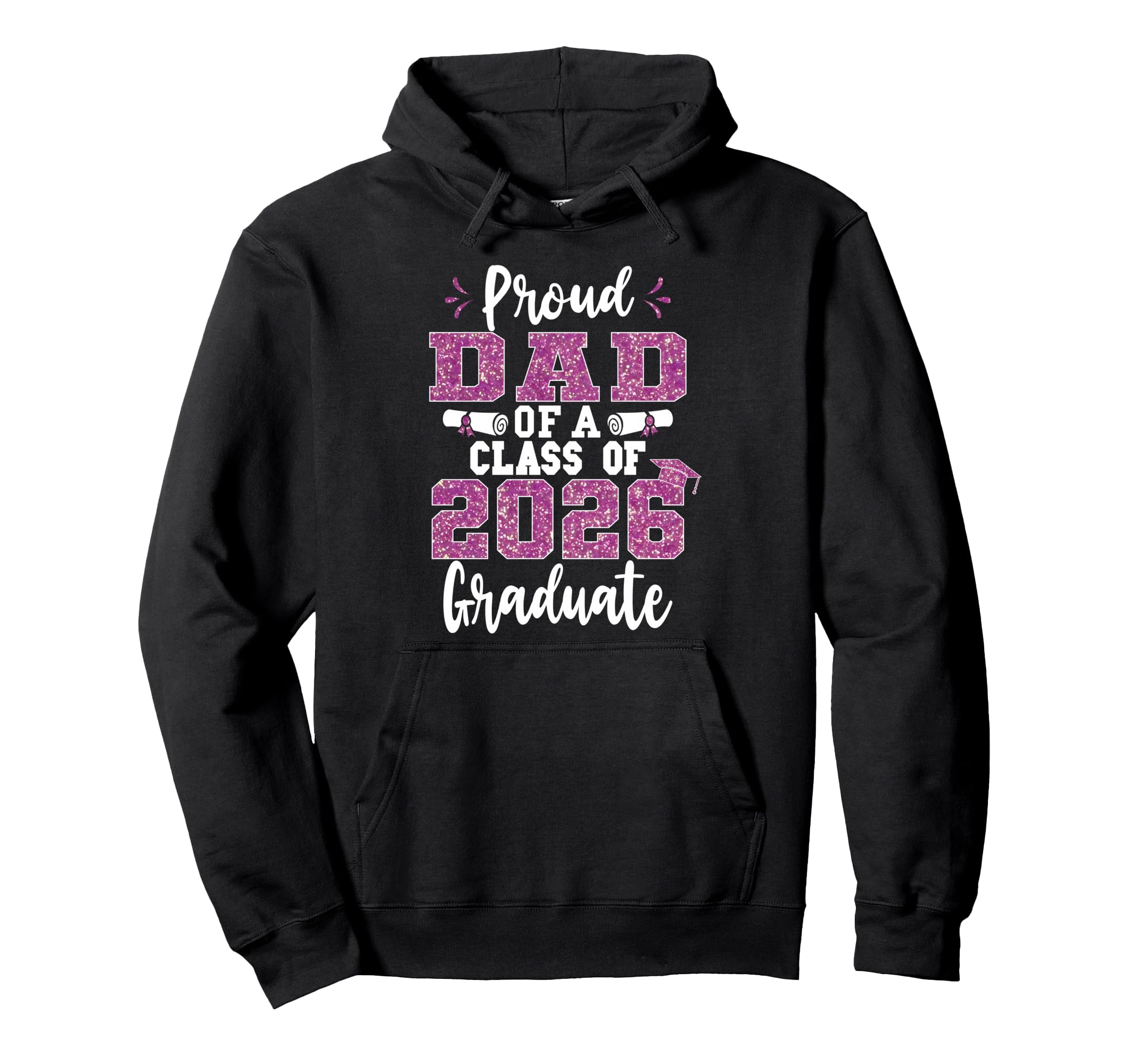 Proud Dad Class 2026 Graduate Senior Hoodie - Minimalist Print for Adults - T-Shirt, Sweatshirt, Hoodie