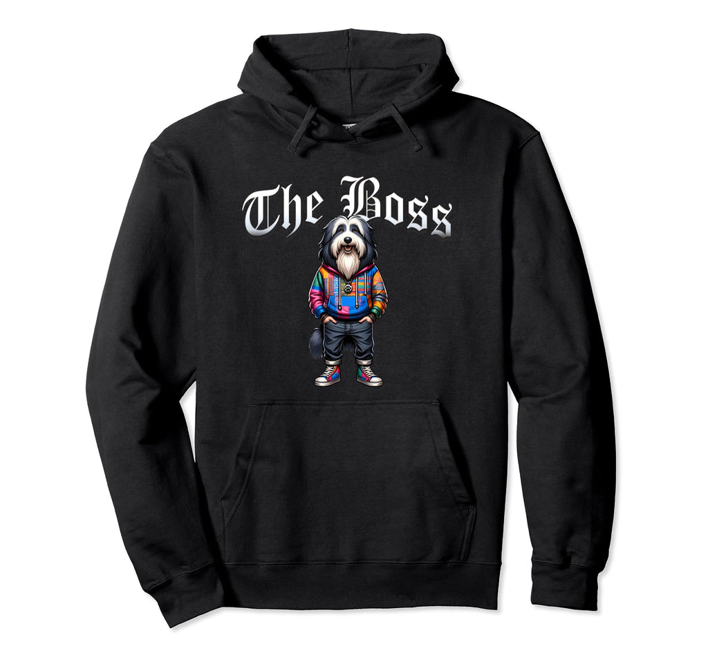 Bearded Collie Dog Boss Jacket Outfit Hoodie - Custom Art Print for Adults - T-Shirt, Sweatshirt, Hoodie