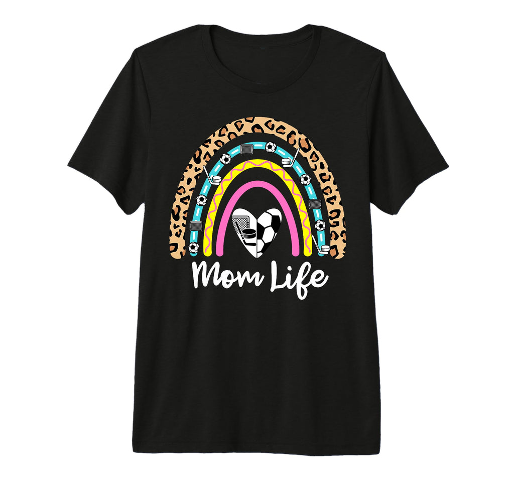 Soccer Hockey Mom Boho Rainbow Funny T-Shirt - Minimalist Print for Adults - T-Shirt, Sweatshirt, Hoodie
