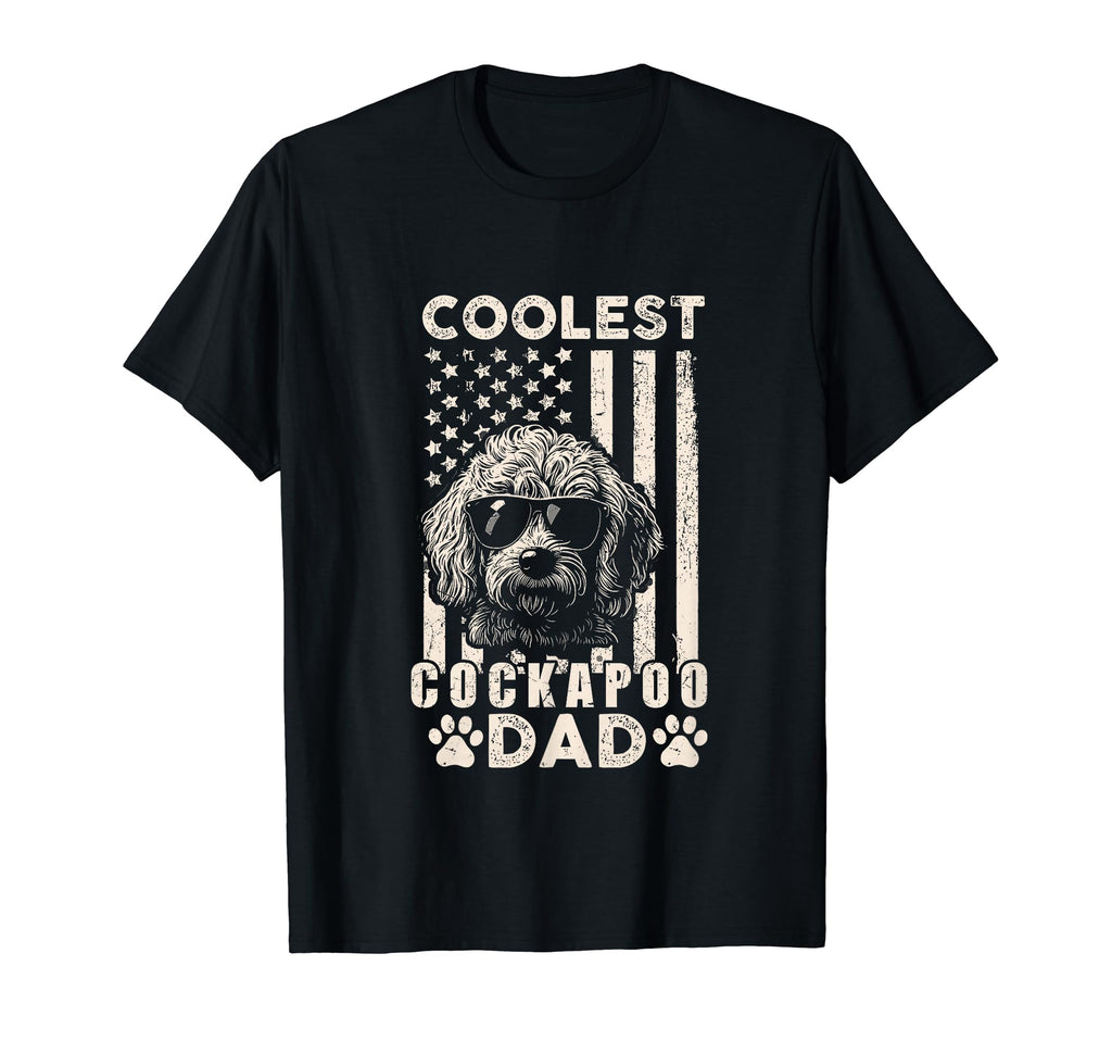 Coolest Cockapoo Dad American Flag T-Shirt - Trendy Graphic Men Women - T-Shirt, Sweatshirt, Hoodie