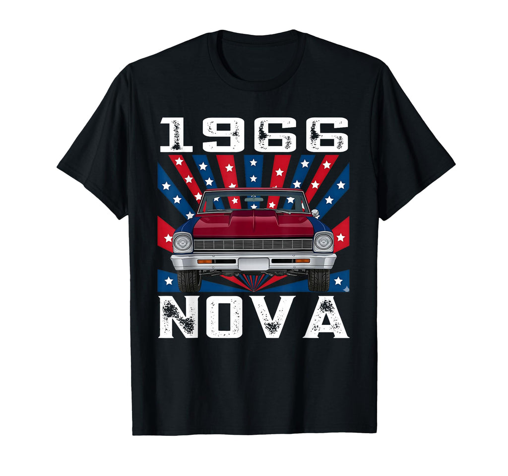 1966 66 Nova Silhouette Muscle Car T-Shirt - Unique Graphic Unisex - T-Shirt, Sweatshirt, Hoodie