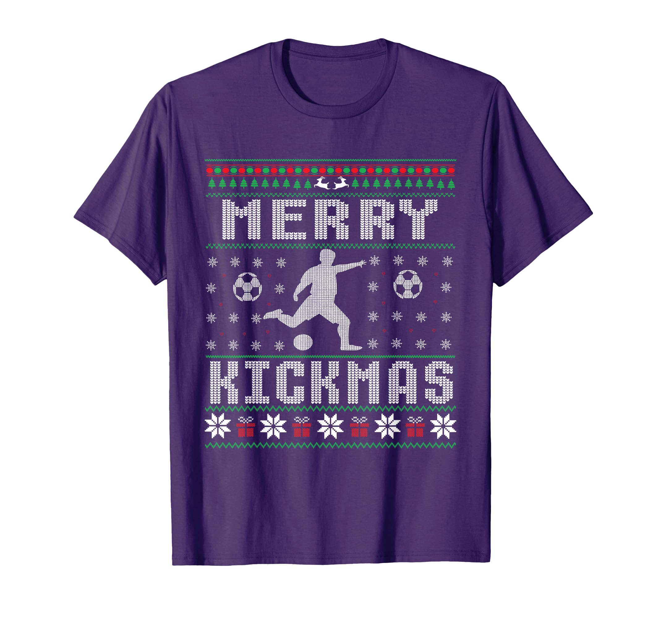 Merry Kickmas Soccer Player Ugly T-Shirt - Casual Everyday Wear Unisex - T-Shirt, Sweatshirt, Hoodie
