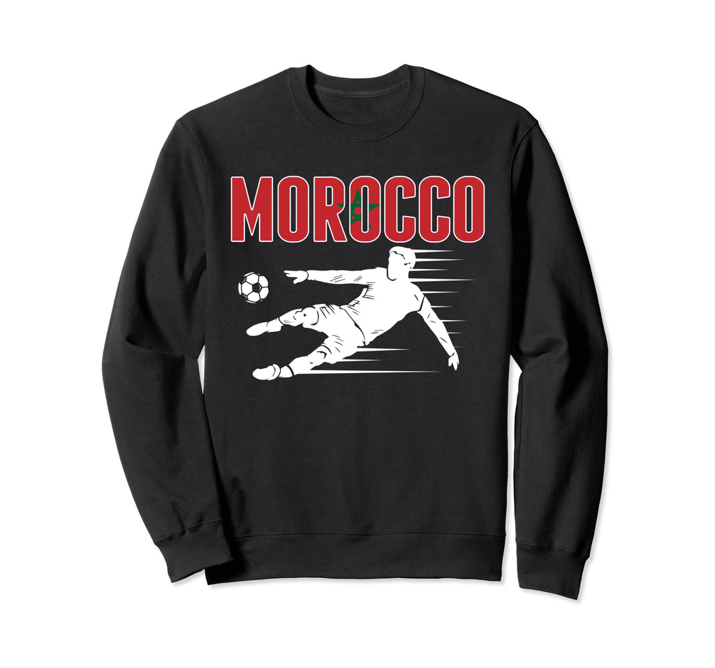 Morocco Soccer Fans Jersey Moroccan Sweatshirt - Trendy Graphic Unisex - T-Shirt, Sweatshirt, Hoodie