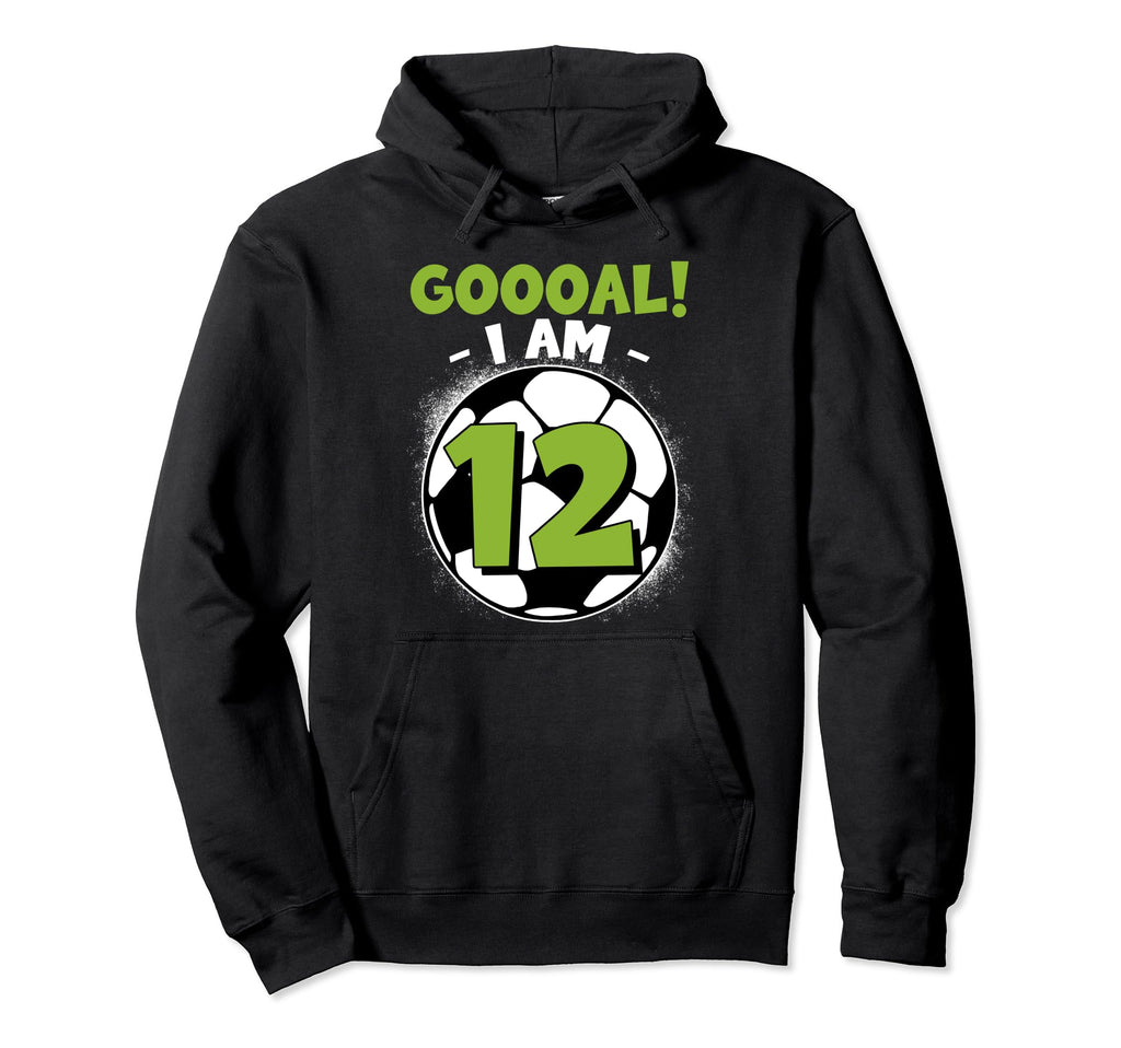 12 Year Old Birthday Soccer Themed Hoodie - Fun Novelty Design Men Women - T-Shirt, Sweatshirt, Hoodie