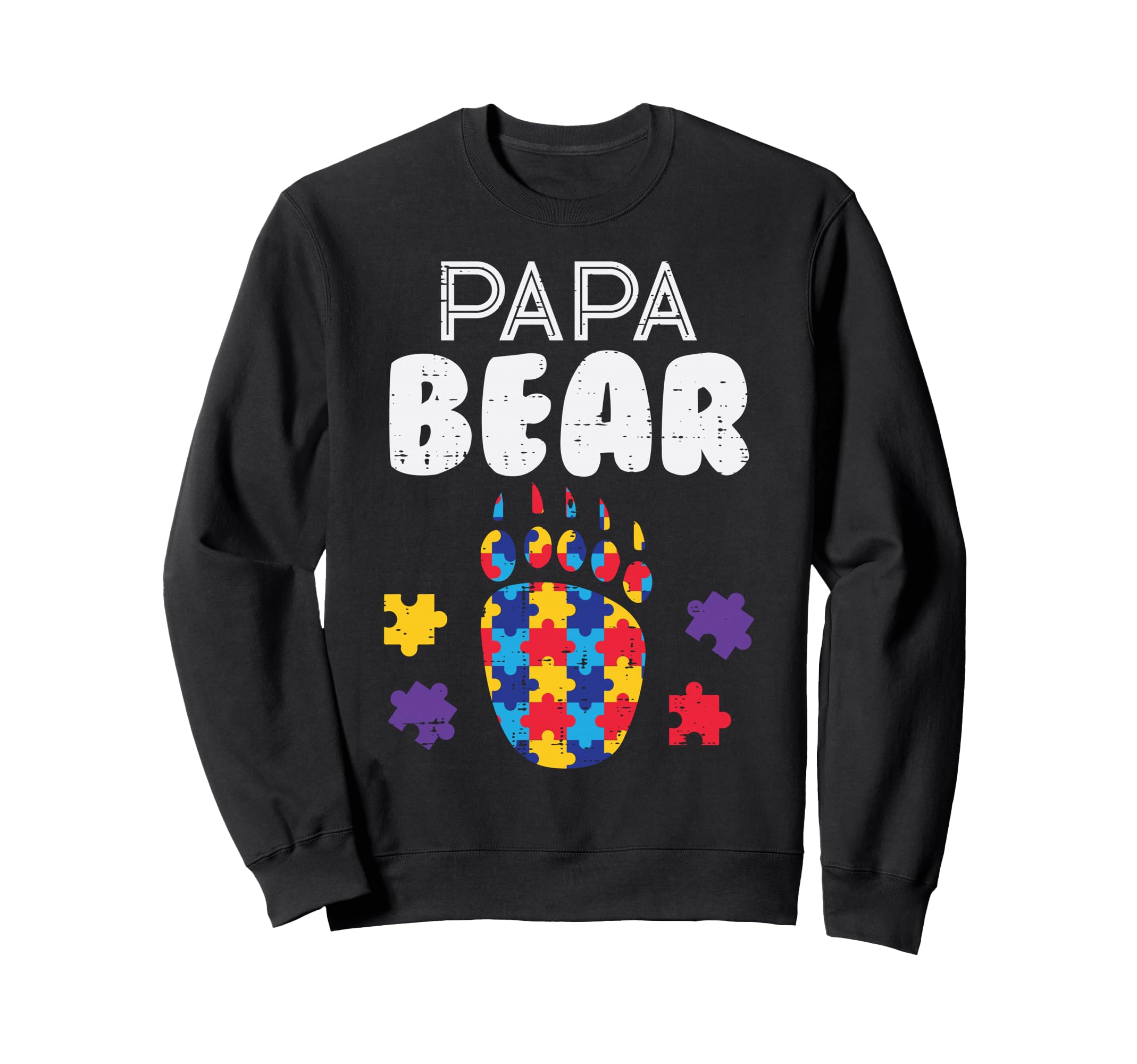 Papa Bear Paw Puzzle Autism Sweatshirt - Streetwear Style Men Women - T-Shirt, Sweatshirt, Hoodie