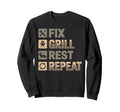Funny Bbq Dad Fix Grill Rest Sweatshirt - Minimalist Print for Adults - T-Shirt, Sweatshirt, Hoodie