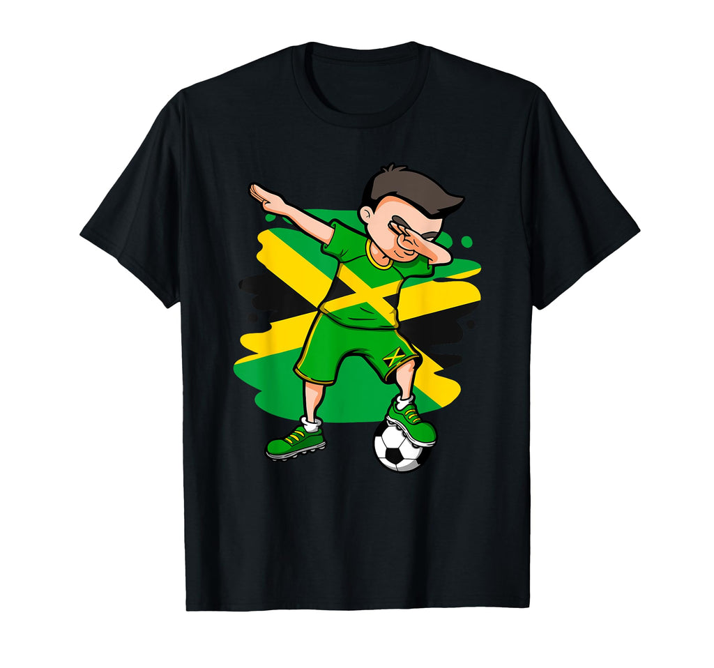 Dabbing Soccer Jamaica Jersey Jamaican T-Shirt - Novelty Apparel Unisex - T-Shirt, Sweatshirt, Hoodie