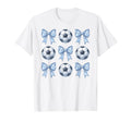 Soccer Toile De Jouy Blue Bow Soccer Mom T-Shirt - Graphic Print for Adults - T-Shirt, Sweatshirt, Hoodie