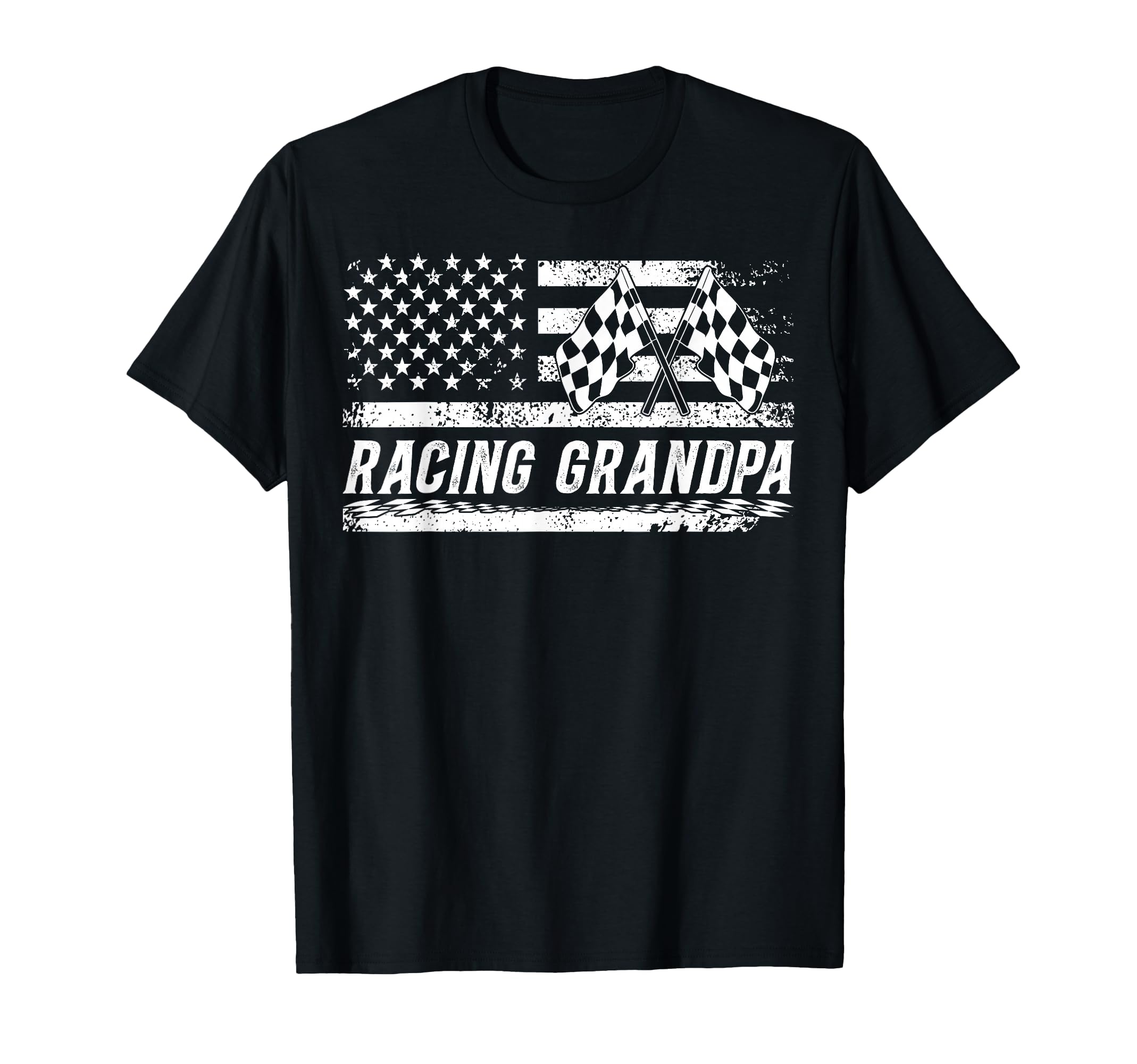 Racing Grandpa Us Flag Race Grandpa T-Shirt - Novelty Apparel for Adults - T-Shirt, Sweatshirt, Hoodie