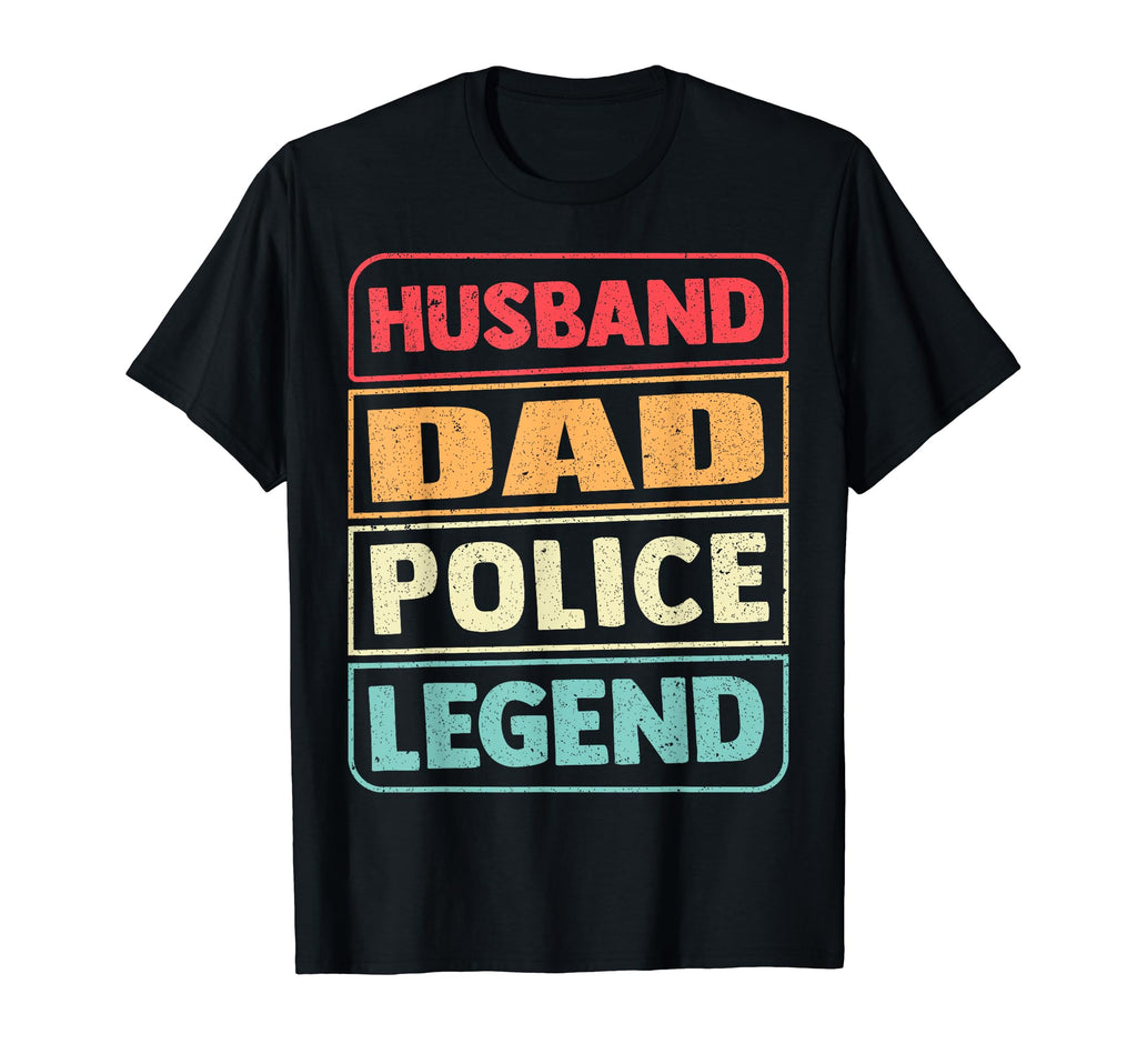 Dad Husband Police Legend Police Dad T-Shirt - Custom Art Print Men Women - T-Shirt, Sweatshirt, Hoodie