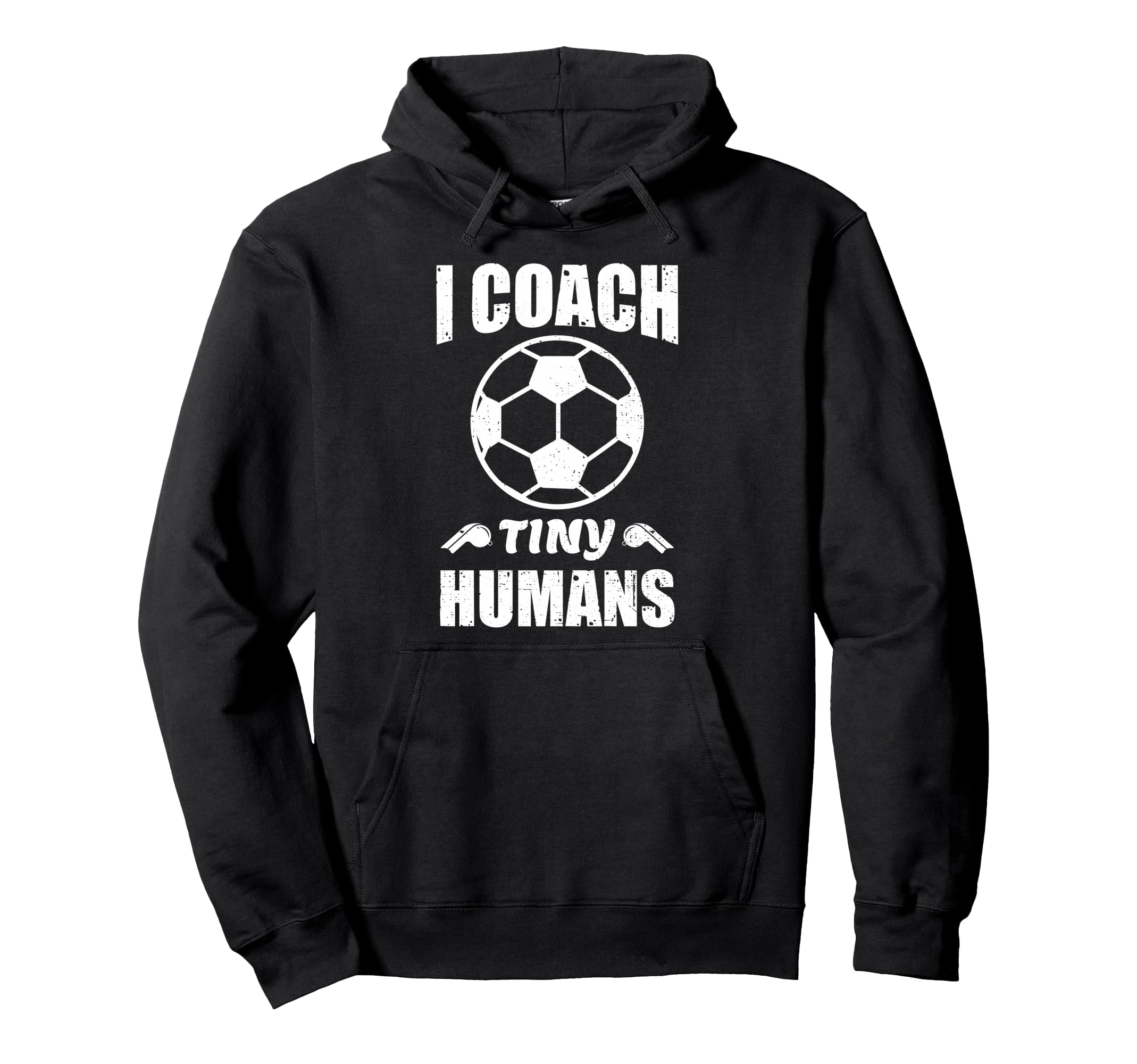 I Coach Tiny Humans Soccer Ball Fun Hoodie - Minimalist Print Men Women - T-Shirt, Sweatshirt, Hoodie