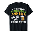 Video Games And Beer Funny Gamer T-Shirt - Novelty Apparel for Adults - T-Shirt, Sweatshirt, Hoodie