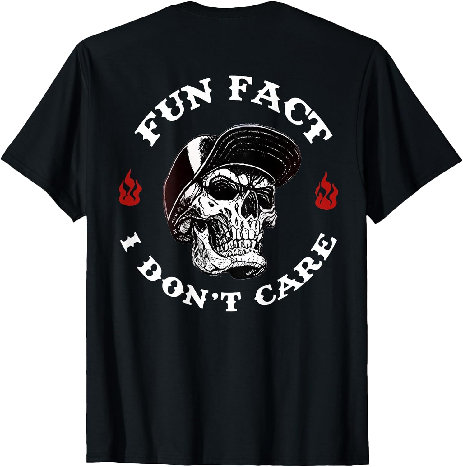 (ON Back) Fun Fact I Don't Care Funny Skeleton Saying - Adult & Kids T-Shirts, Sweatshirts & Hoodies apparel design preview 1