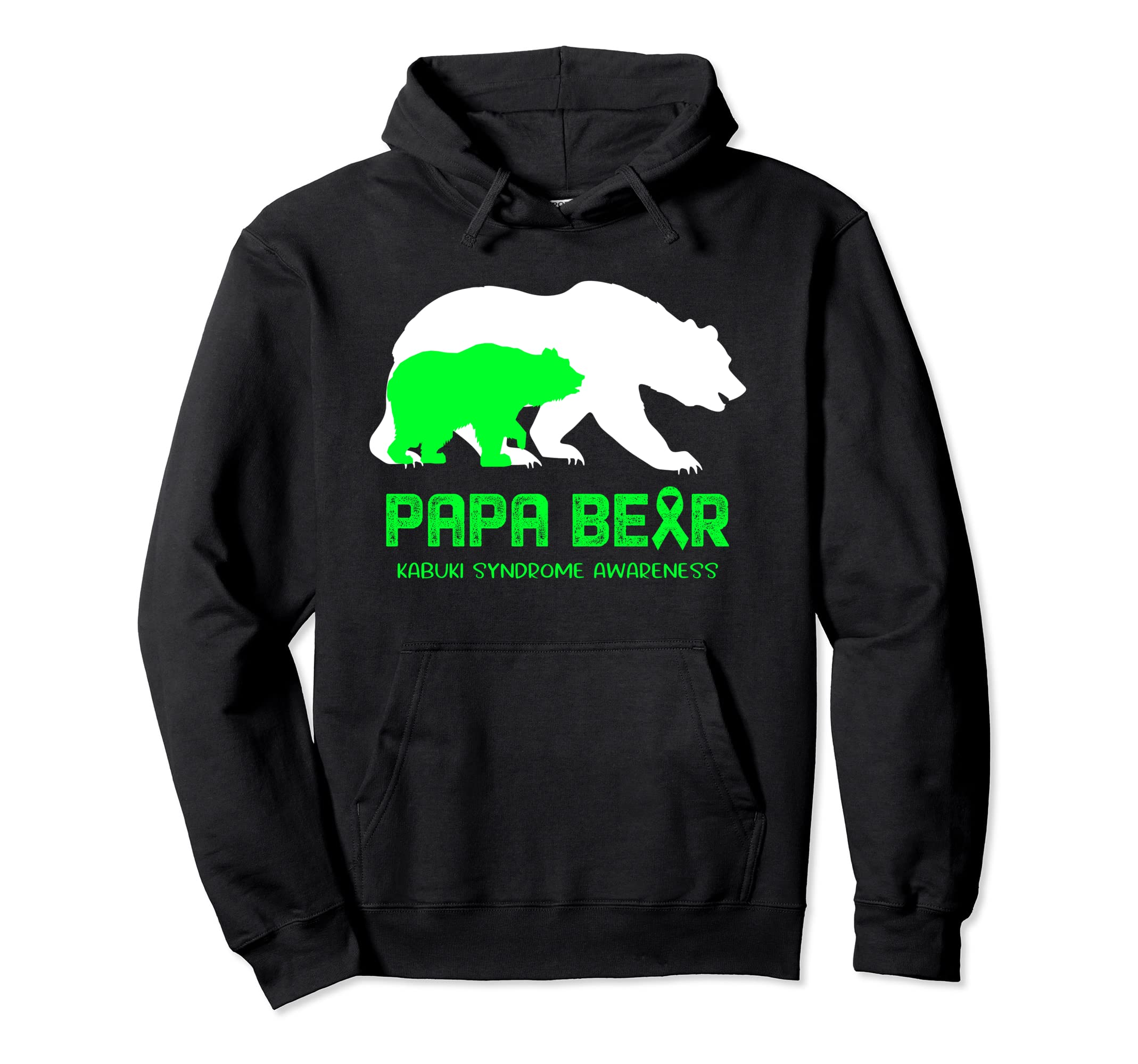 Papa Bear Support Kabuki Syndrome Awareness Hoodie - Trendy Graphic Unisex - T-Shirt, Sweatshirt, Hoodie
