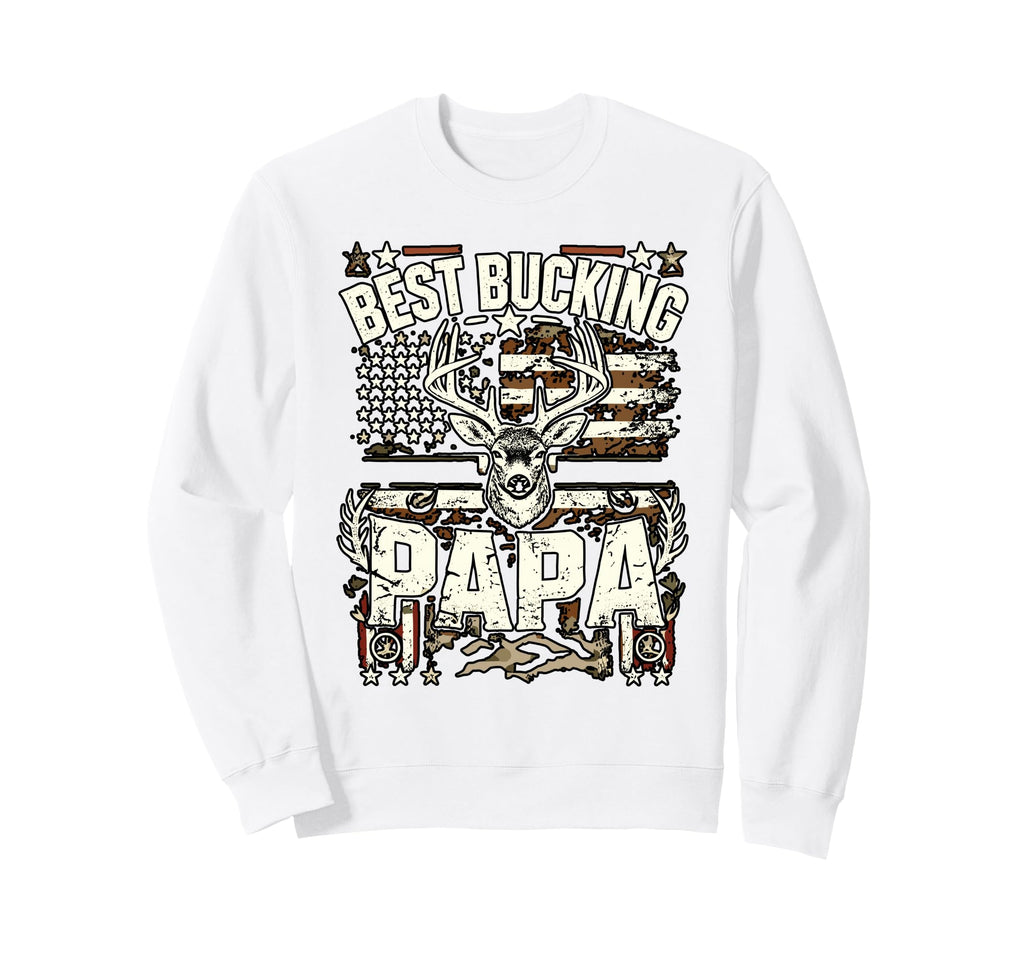 Best Bucking Papa Camouflage Sweatshirt - Casual Everyday Wear for Adults - T-Shirt, Sweatshirt, Hoodie