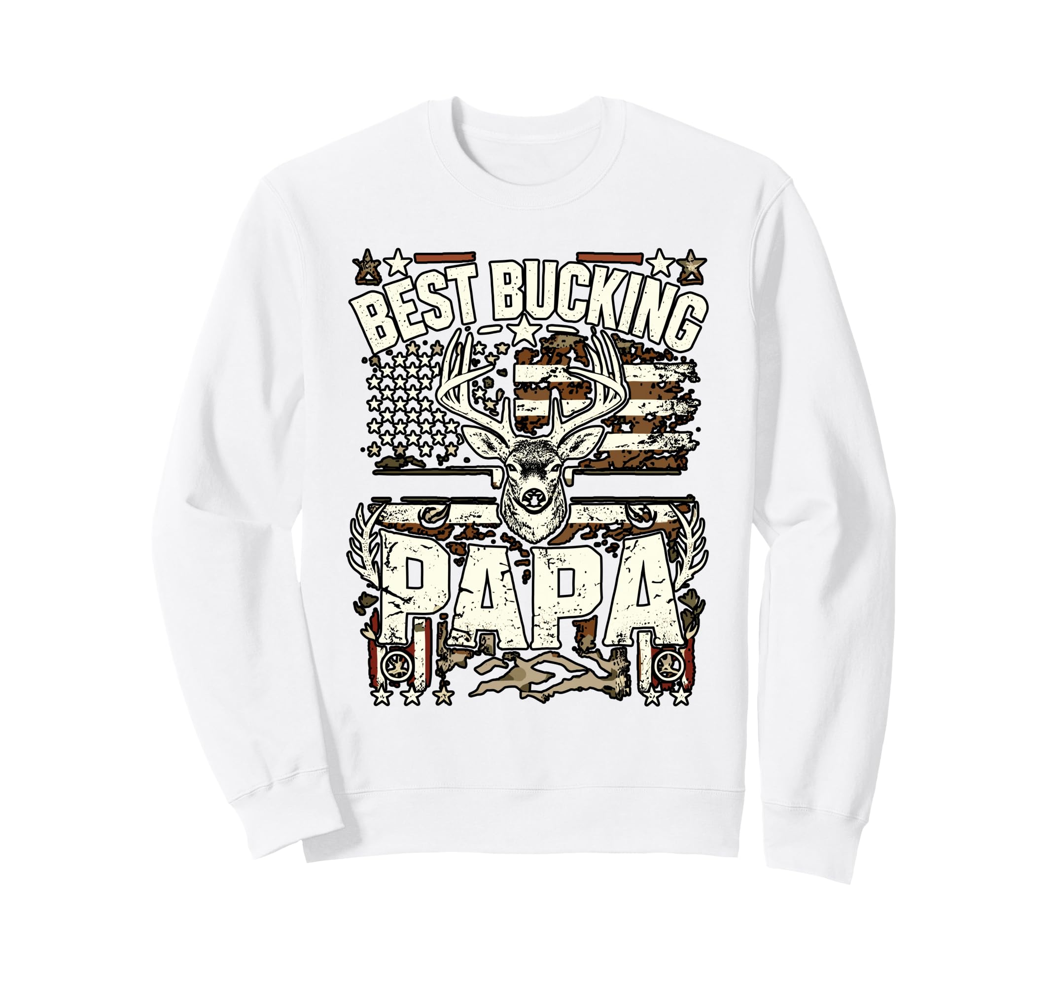 Best Bucking Papa Camouflage Sweatshirt - Casual Everyday Wear for Adults - T-Shirt, Sweatshirt, Hoodie