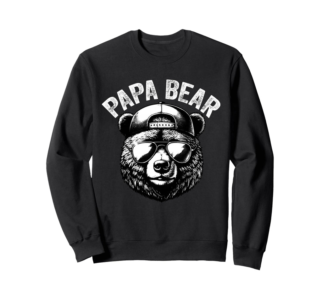 Papa Bear Face Grizzly Sweatshirt - Casual Everyday Wear for Adults - T-Shirt, Sweatshirt, Hoodie