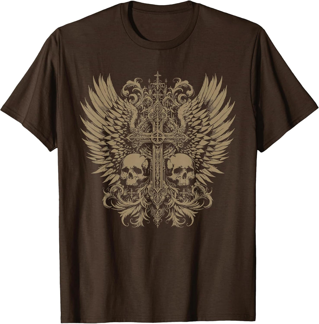 Y2K Grunge Aesthetic Alt Goth Skull Cross Gothic - Adult & Kids T-Shirts, Sweatshirts & Hoodies apparel design preview 1